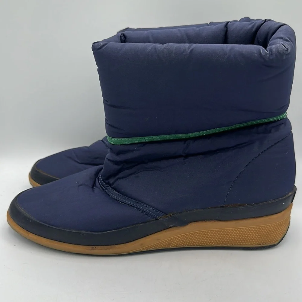 Sporto Boots | Navy and Green | Quilted | Size 6